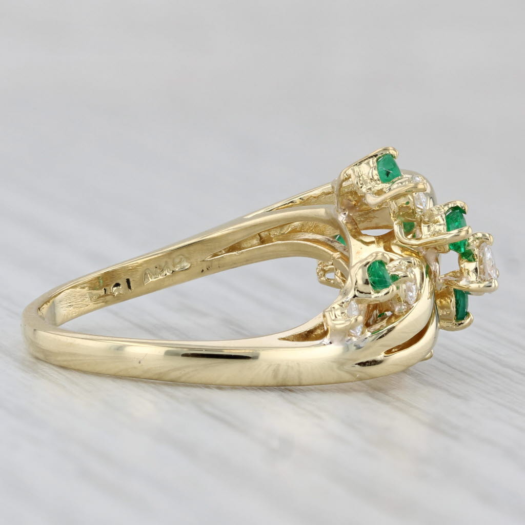 Kurt Wayne 0.82ctw Emerald Diamond Ring 18k Yellow Gold Size 8