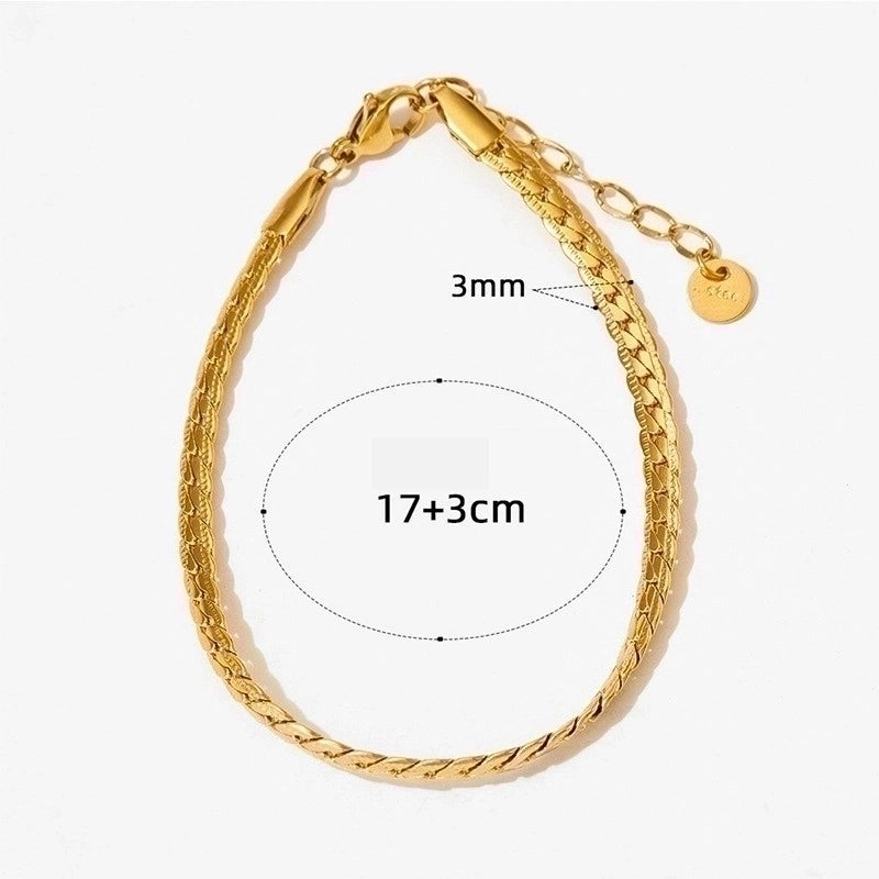 2 Pieces IG Style Modern Style Square Solid Color 304 Stainless Steel 16K Gold Plated White Gold Plated Gold Plated Zircon Bracelets In Bulk