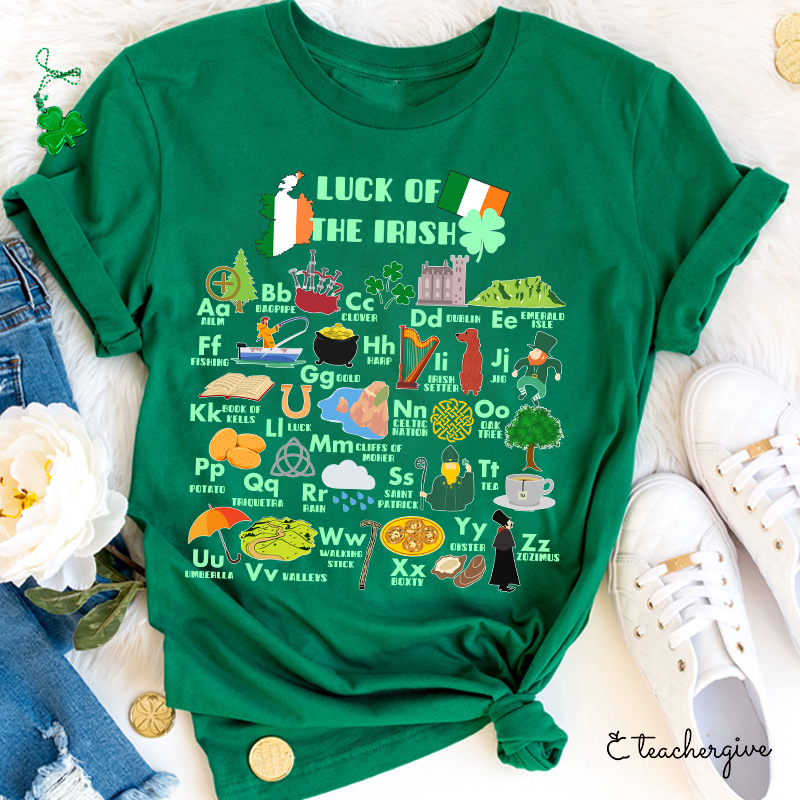 Luck Of The Irish Alphebat Teacher T-Shirt