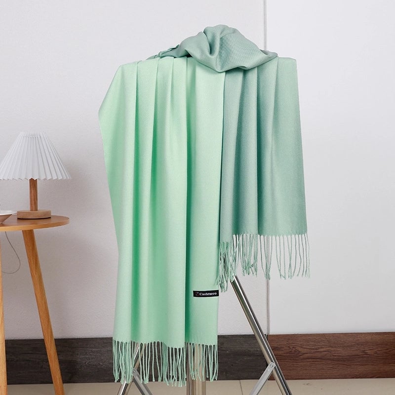 Double-sided Scarf Women's Winter Tassel Cashmere Scarf Autumn And Winter Version New Wool Men's Scarf