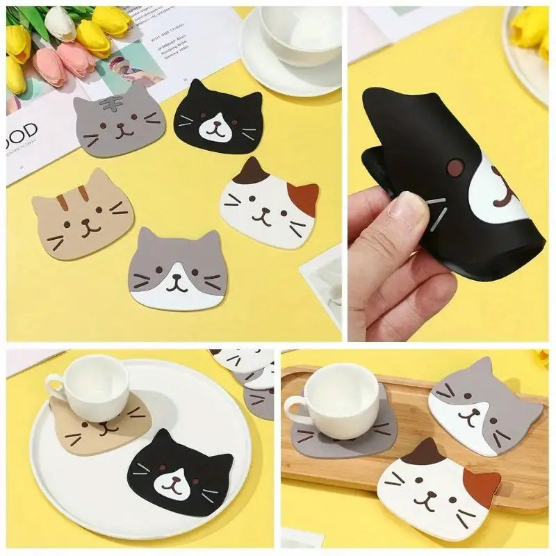 Non-Slip Cat Cup Mat