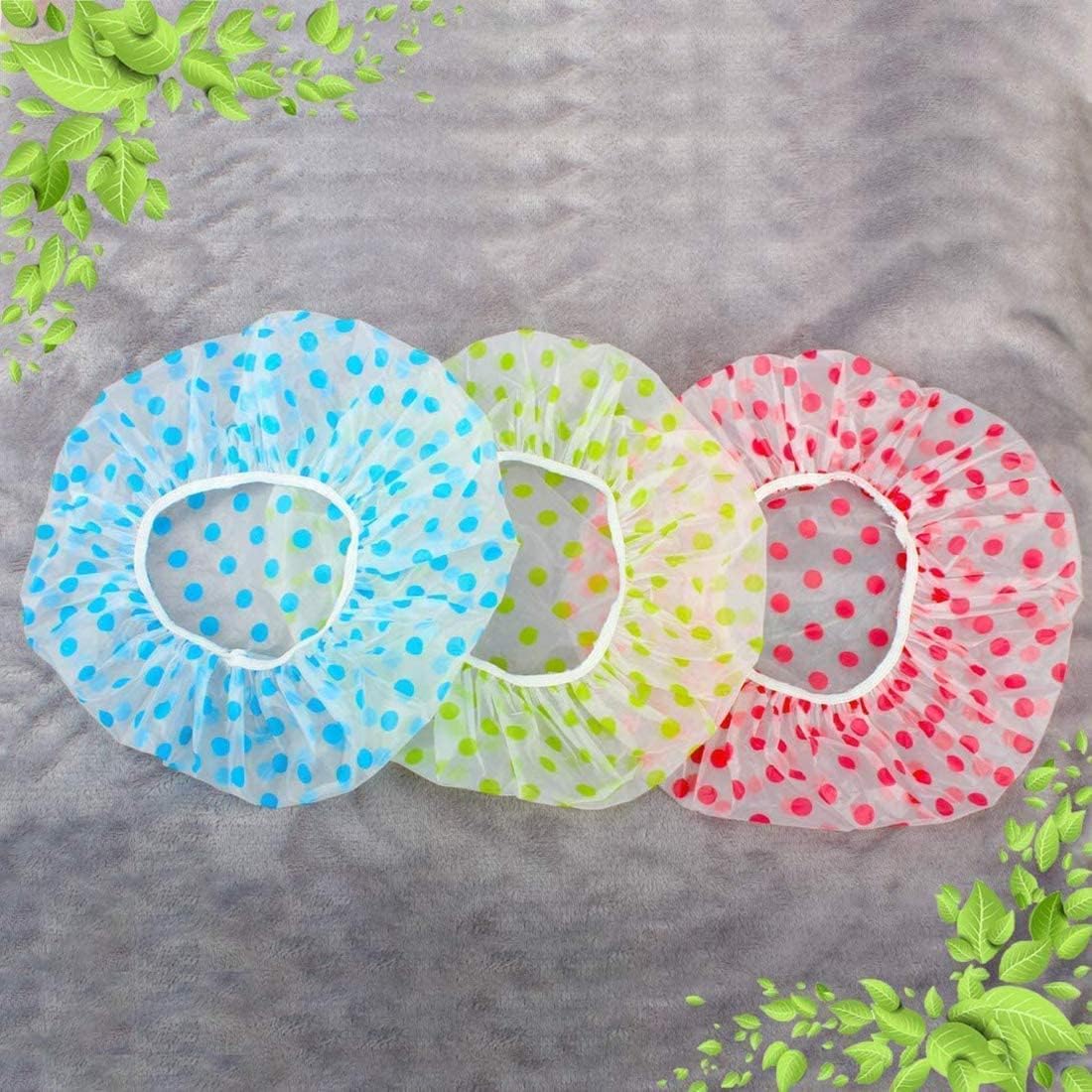 Waterproof Hair Shower Cap. Reusable Shower Hat Bath Caps With Elastic Band