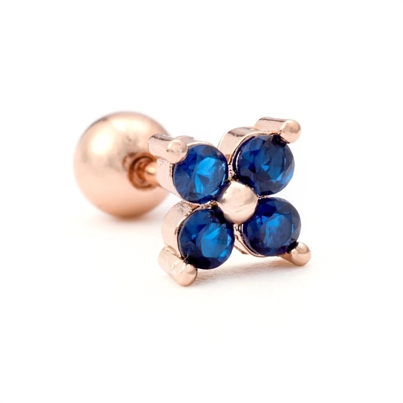 Ear Cartilage Rings & Studs Flower Brass Gem