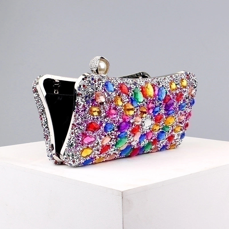 Green Blue Pink Pu Leather Polyester Flower Pillow Shape Evening Bags
