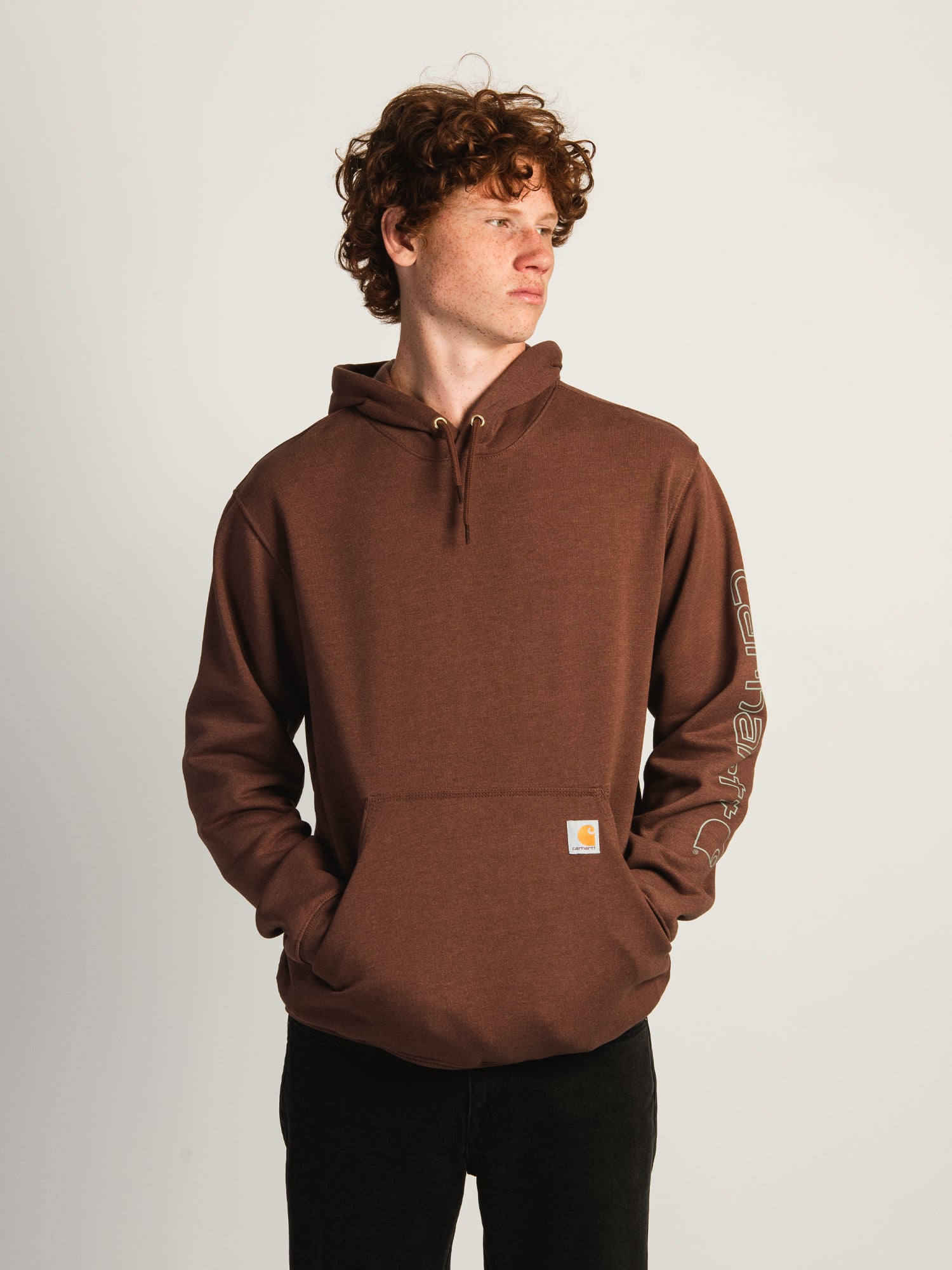 CARHARTT LOGO SLEEVE PULLOVER HOODIE