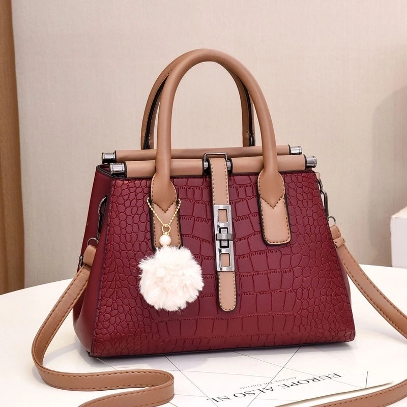 Women's Large All Seasons Pu Leather Classic Style Handbag