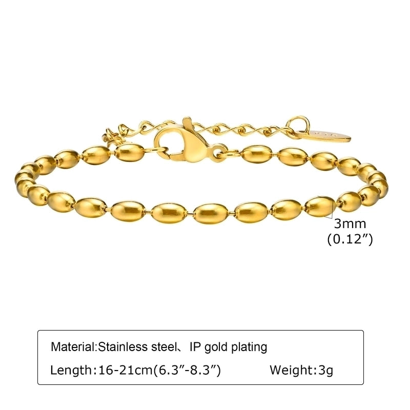 Minimalist Solid Color Stainless Steel Gold Plated Bracelets In Bulk