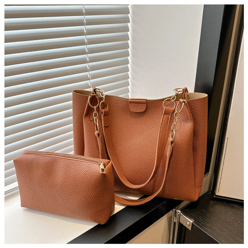 Women's Two-Piece Simple Fashionable Summer New Fashionable Commuter Large Capacity Casual Shoulder Tote Bag