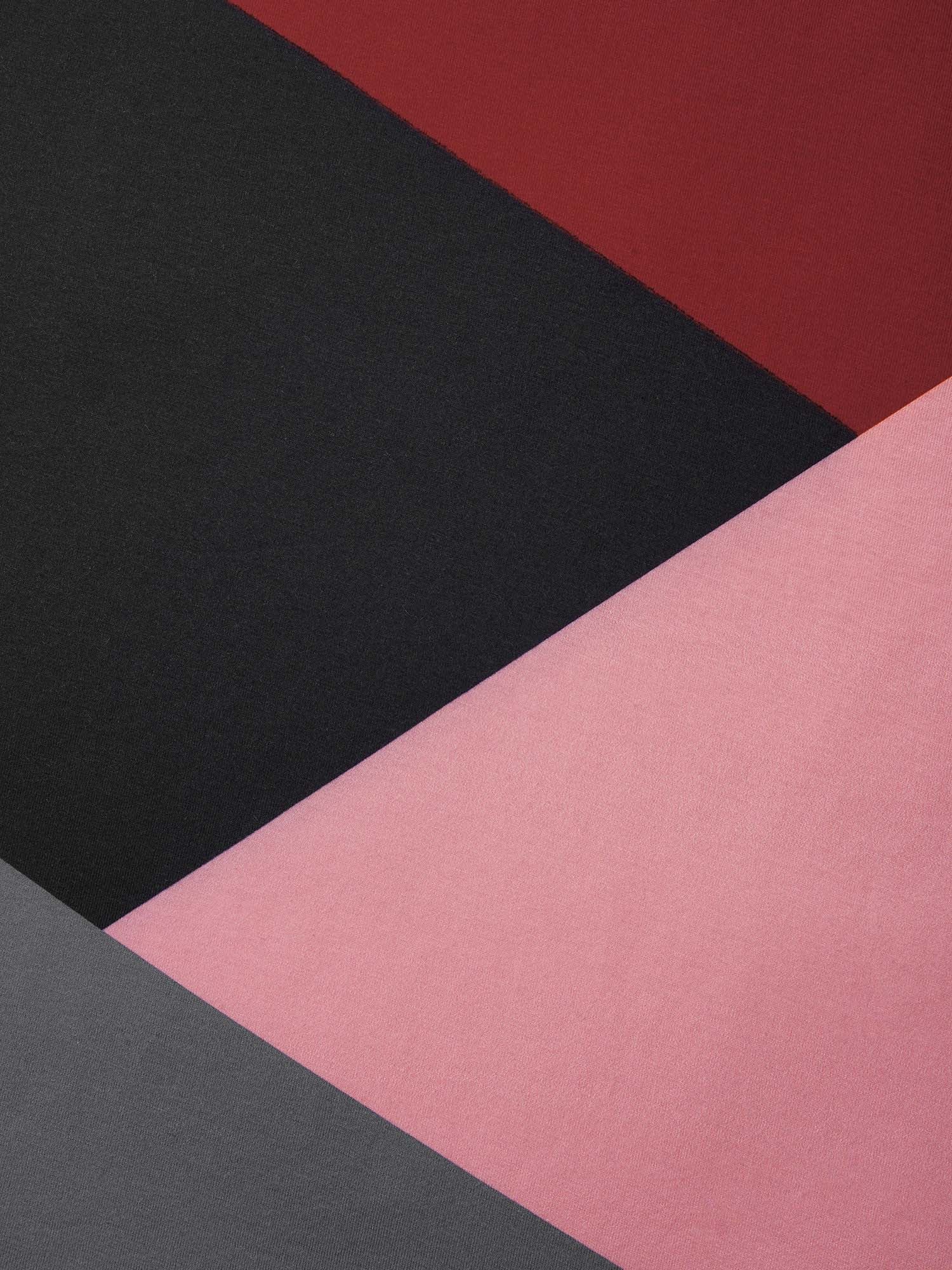 Geometric Color Block Curved Hem Top
