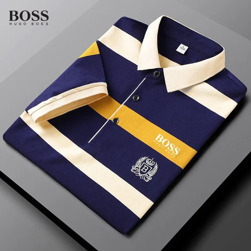 BOSS Stripe Short Sleeve Polo Shirt for Men