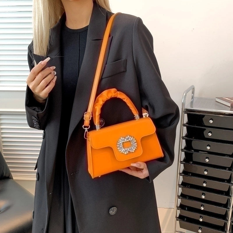 Women's All Seasons Pu Leather Solid Color Streetwear Square Magnetic Buckle Handbag