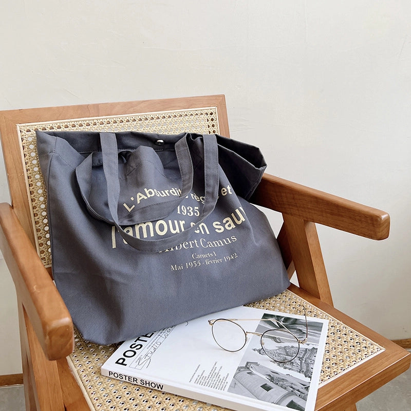Women's Fashion Letter Canvas Shopping Bags