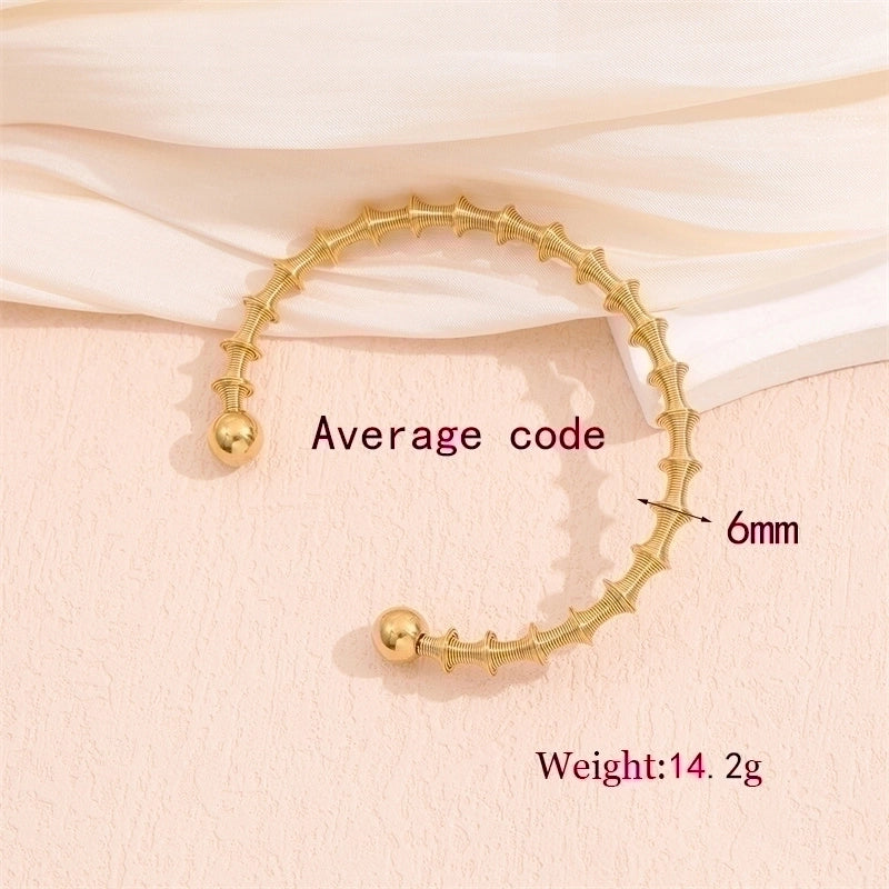 Minimalist Solid Color 201 Stainless Steel 18K Gold Plated Bracelets In Bulk