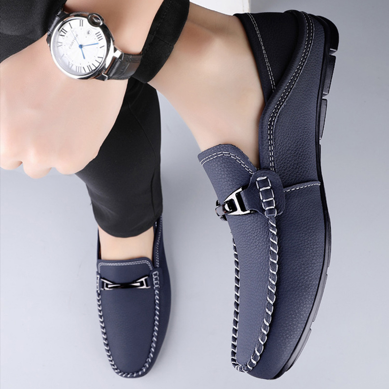 Gptsolvy New Men's Loafers Handmade Leather Shoes Men Tennis Casual Driving Flats Slip-On Boat Shoes Plus Size 48 49 Mokassin Lazy Shoes