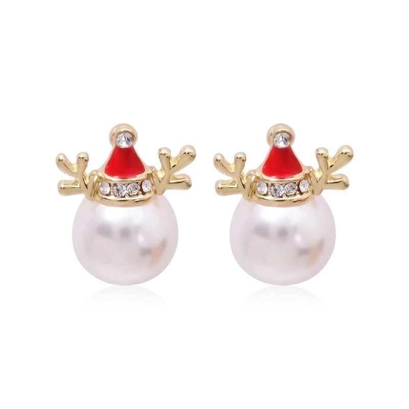 Fashion Santa Claus Christmas Socks Bell Epoxy Alloy Earrings