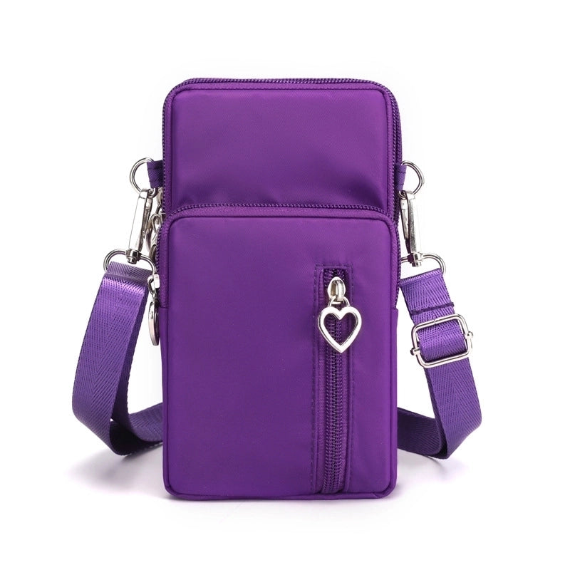 Women'S Nylon Solid Color Fashion Zipper Phone Wallet