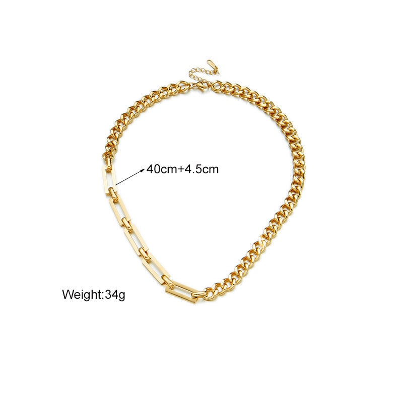 Fashion Square Heart Circle Titanium Steel Electroplating Necklaces