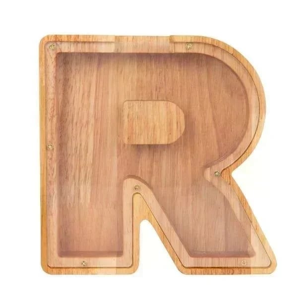 (🔥Summer Hot Sale Now-50% Off) Personalized Wooden Letter Piggy Bank - FREE SHIPPING