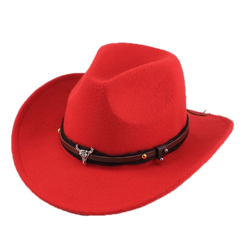 Ethnic Style Topper Hat Western Cowboy Hat Tibetan Tibetan Performance Hat Woolen Hat Central Retro Woolen Hat