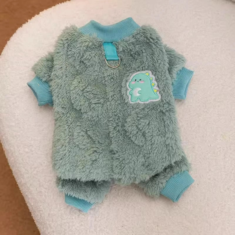 Cute Flannel Animal Solid Color Pet Clothing