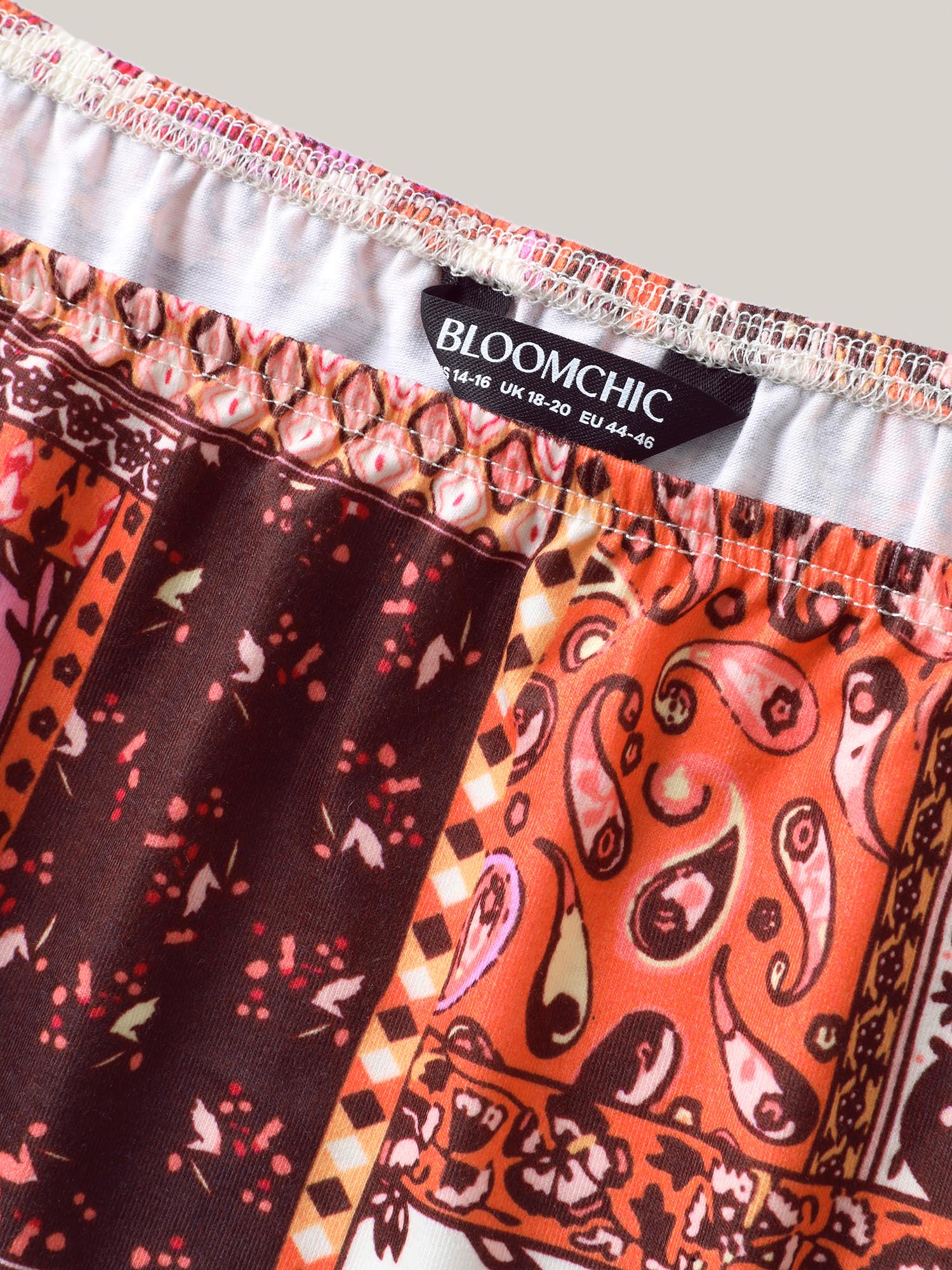 Boho Paisley Print Off-Shoulder Top