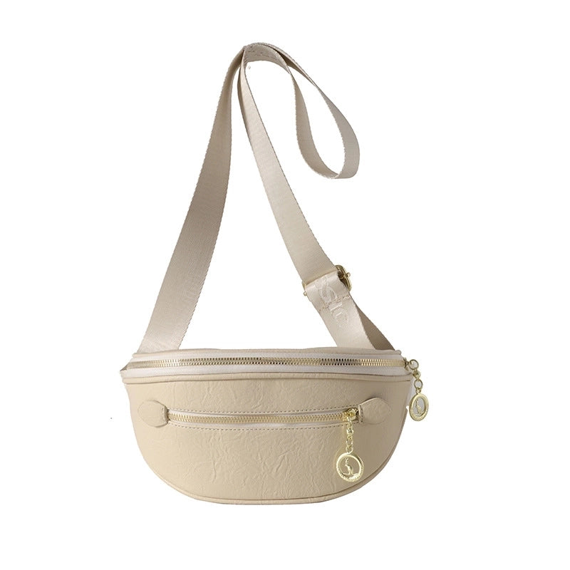 Women's Pu Leather Solid Color Basic Classic Style Streetwear Dumpling Shape Zipper Fanny Pack
