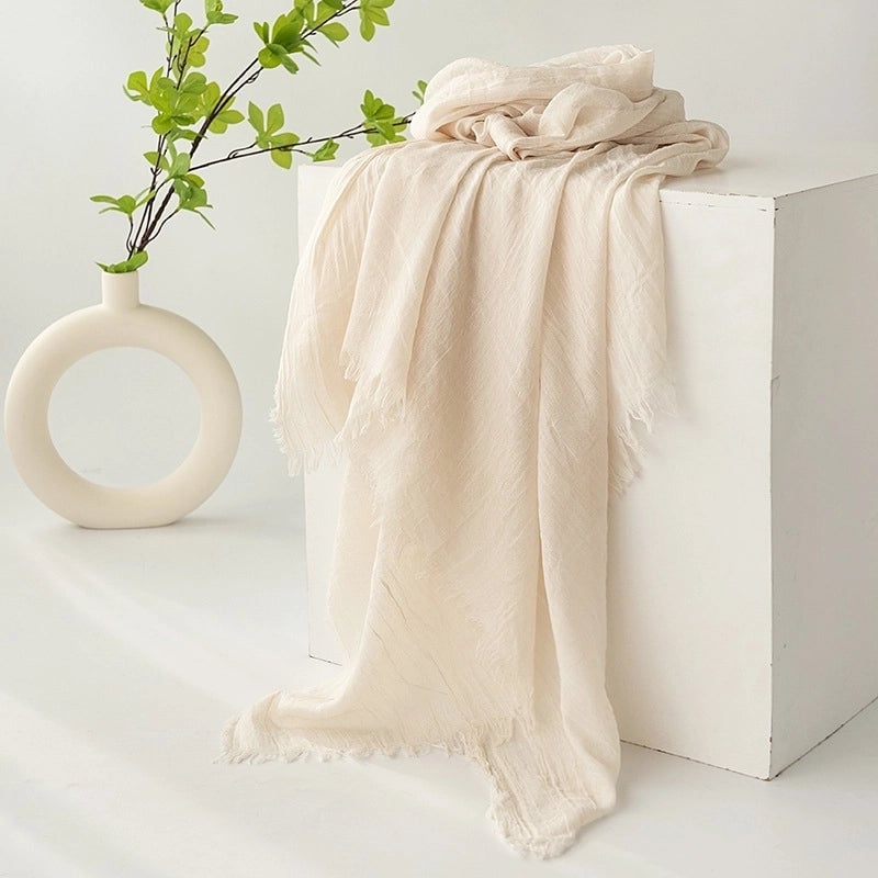Women's Minimalist Solid Color Polyester Silk Scarf