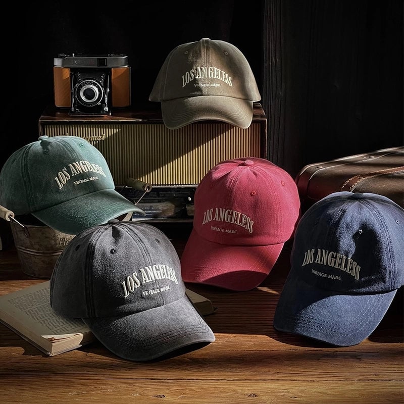 Unisex Retro Letter Embroidery Curved Eaves Baseball Cap