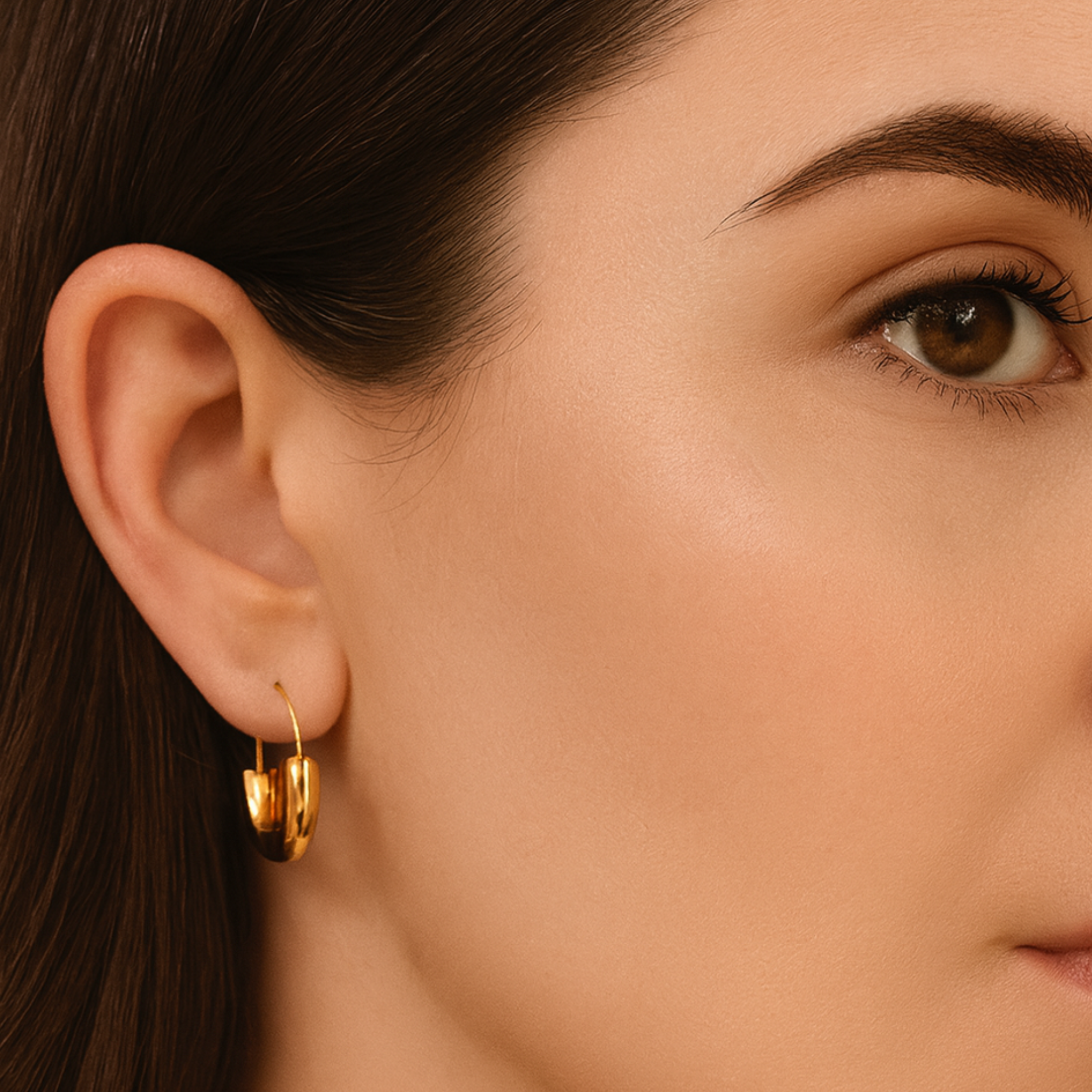 Semi thick hoops - Gold