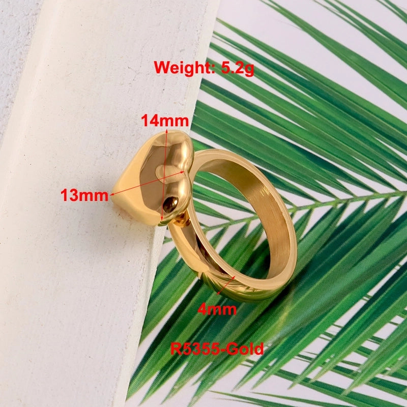 Vintage Style Classic Style Geometric Heart Shape Butterfly Titanium Steel Plating Rings