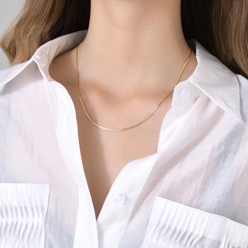 201 Stainless Steel 18K Gold Plated Minimalist Plating Solid Color Necklace