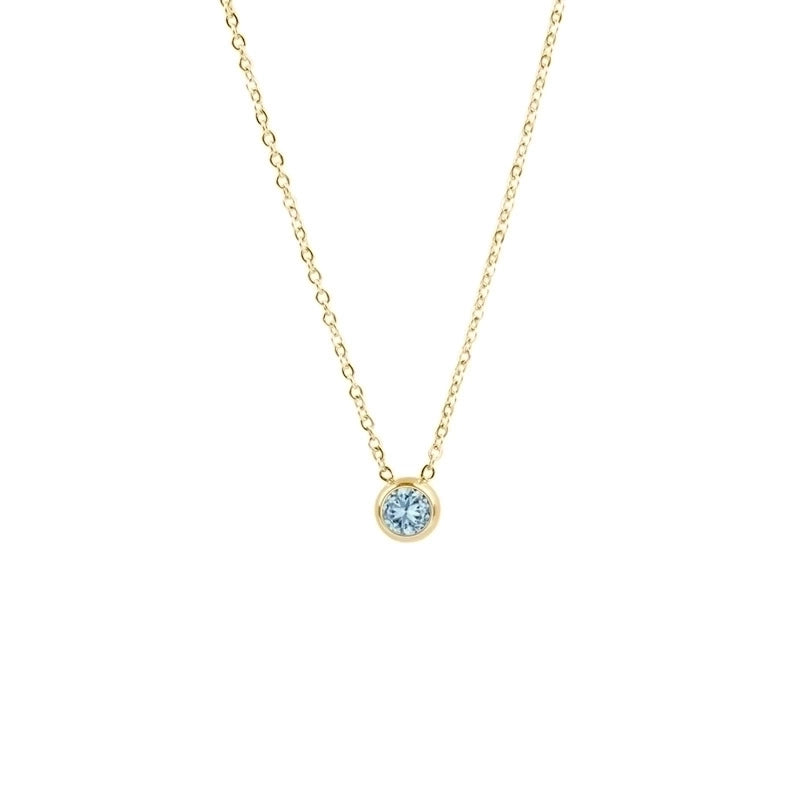 1 Piece Lady Round Stainless Steel Titanium Steel 18k Gold Plated Zircon Pendant Necklace