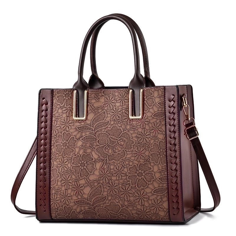 Women's Pu Leather Solid Color Elegant Square Zipper Handbag