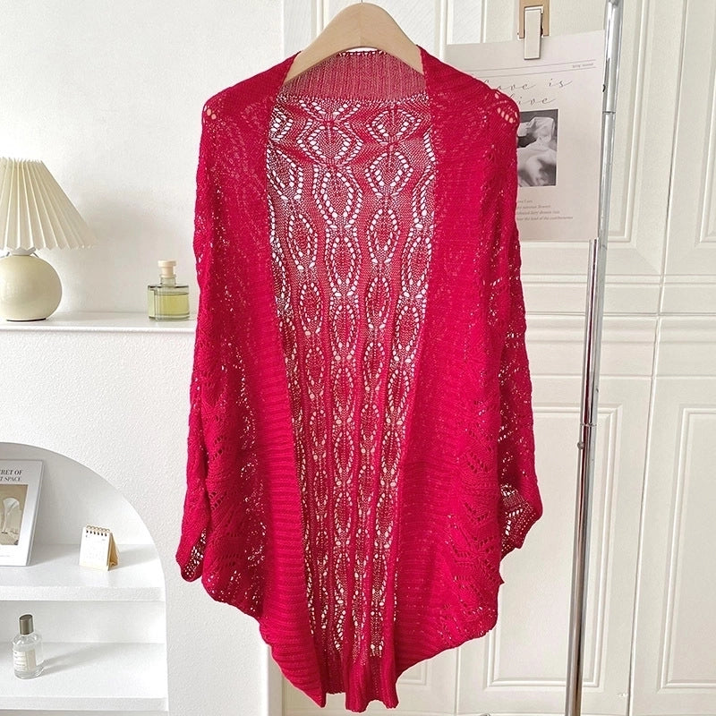 Women's Sweet Solid Color Knit Shawl
