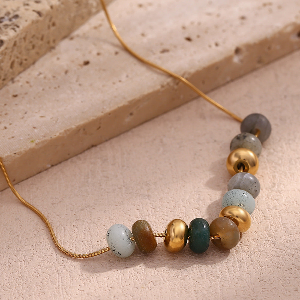 Fashion Stripe Geometric Stainless Steel 18K Gold Plated Necklaces