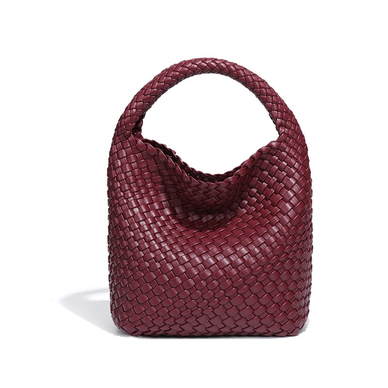 Women's Medium All Seasons Pu Leather Solid Color Classic Style Bucket Magnetic Buckle Shoulder Bag