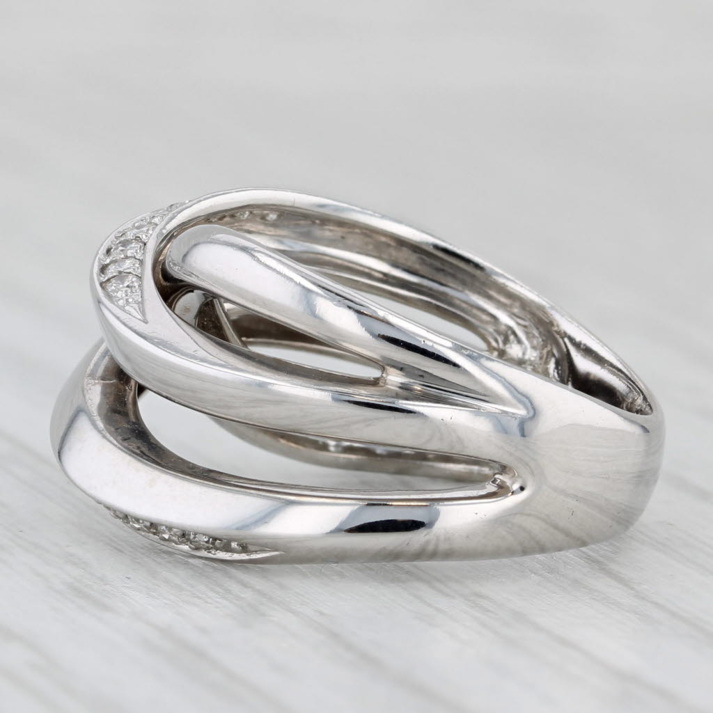 Interlocking Multiband Ring 14k White Gold Size 7.25 Statement