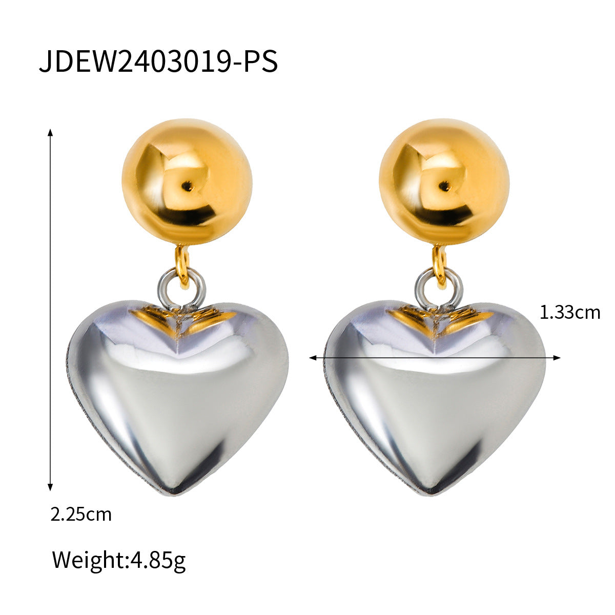 Jie Ding Stainless Steel Valentine'S Day Bow Earrings Zircon Heart Earrings Titanium Steel Earrings