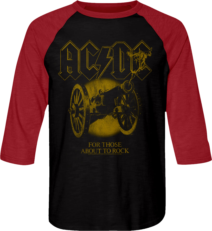 Vintage For Those About to Rock ACDC Raglan Baseball Shirt