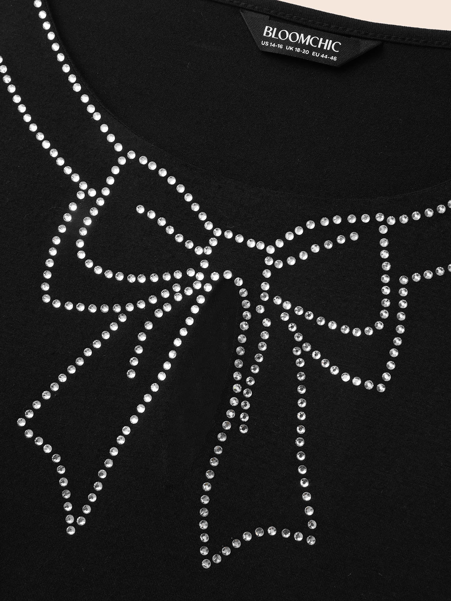 Round Neck Bowknot Rhinestone Dress