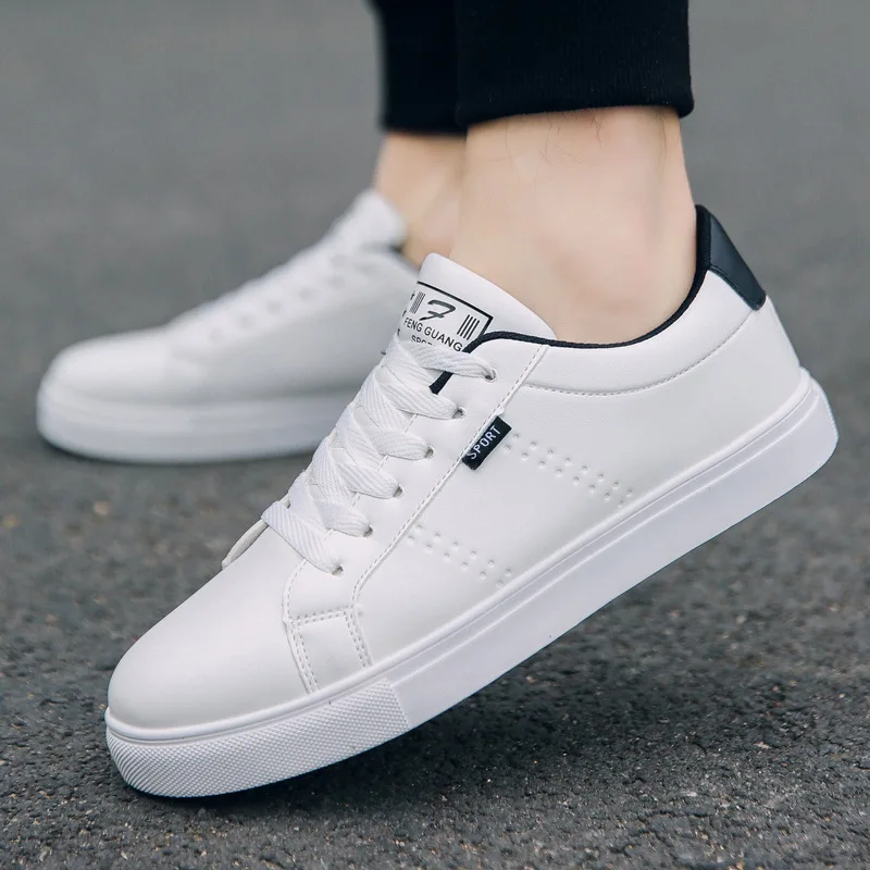 mules Summer White Shoes Lace Up Men Sneakers Brearhable Casual Vulcanized Shoes Men's Classic PU Leather Male Sneaker Shoes 2024