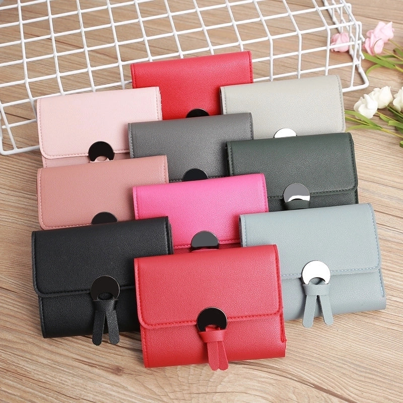 Korean Solid Color Portable Short Wallet