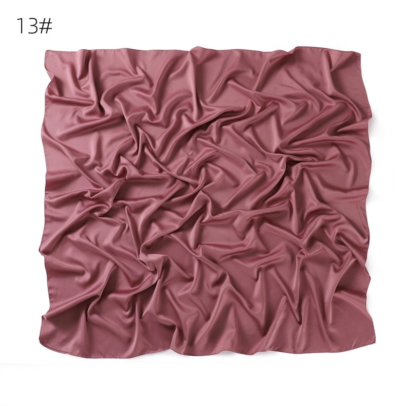 Women's Minimalist Solid Color Satin Silk Scarf