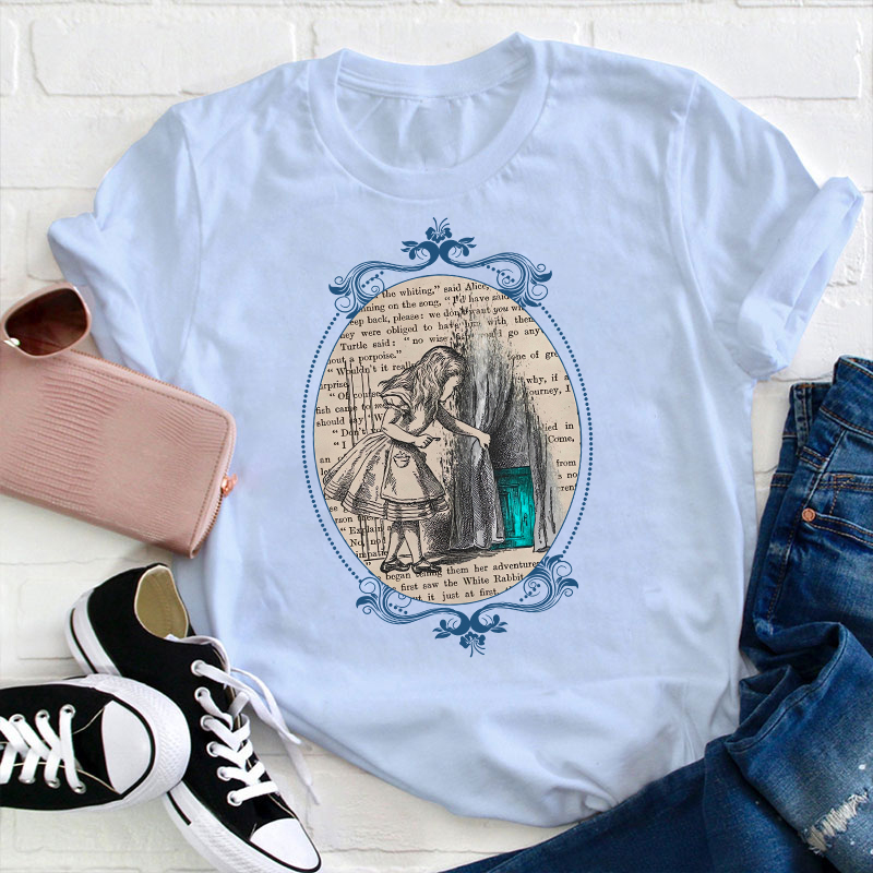 Follow The White Rabbit Teacher T-Shirt