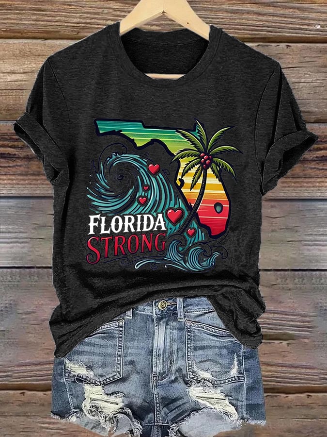 Women's Florida Strong Printed Crew Neck T-Shirt