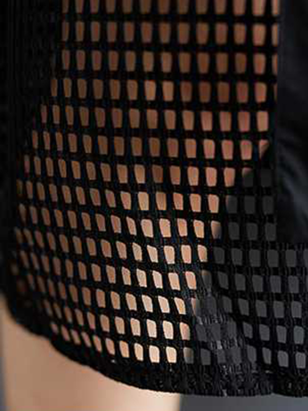 Half Sleeves Loose Hollow Solid Color Split-Joint Zipper Lapel Midi Dresses Shirt Dress