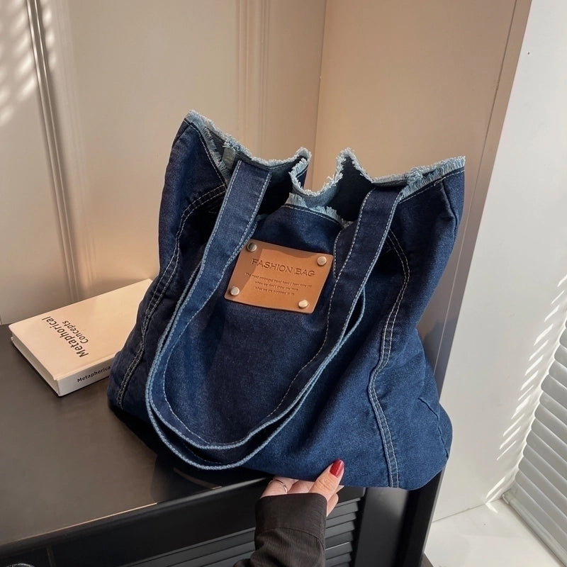 Women's Large All Seasons Denim Classic Style Sports Canvas Bag Handbag Tote Bag