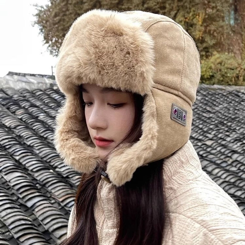 Versatile Korean Style Lei Feng Hat Men And Women Winter Korean Style Cycling Warm Thickened Ear Protection Windproof Flying Hat Fashion