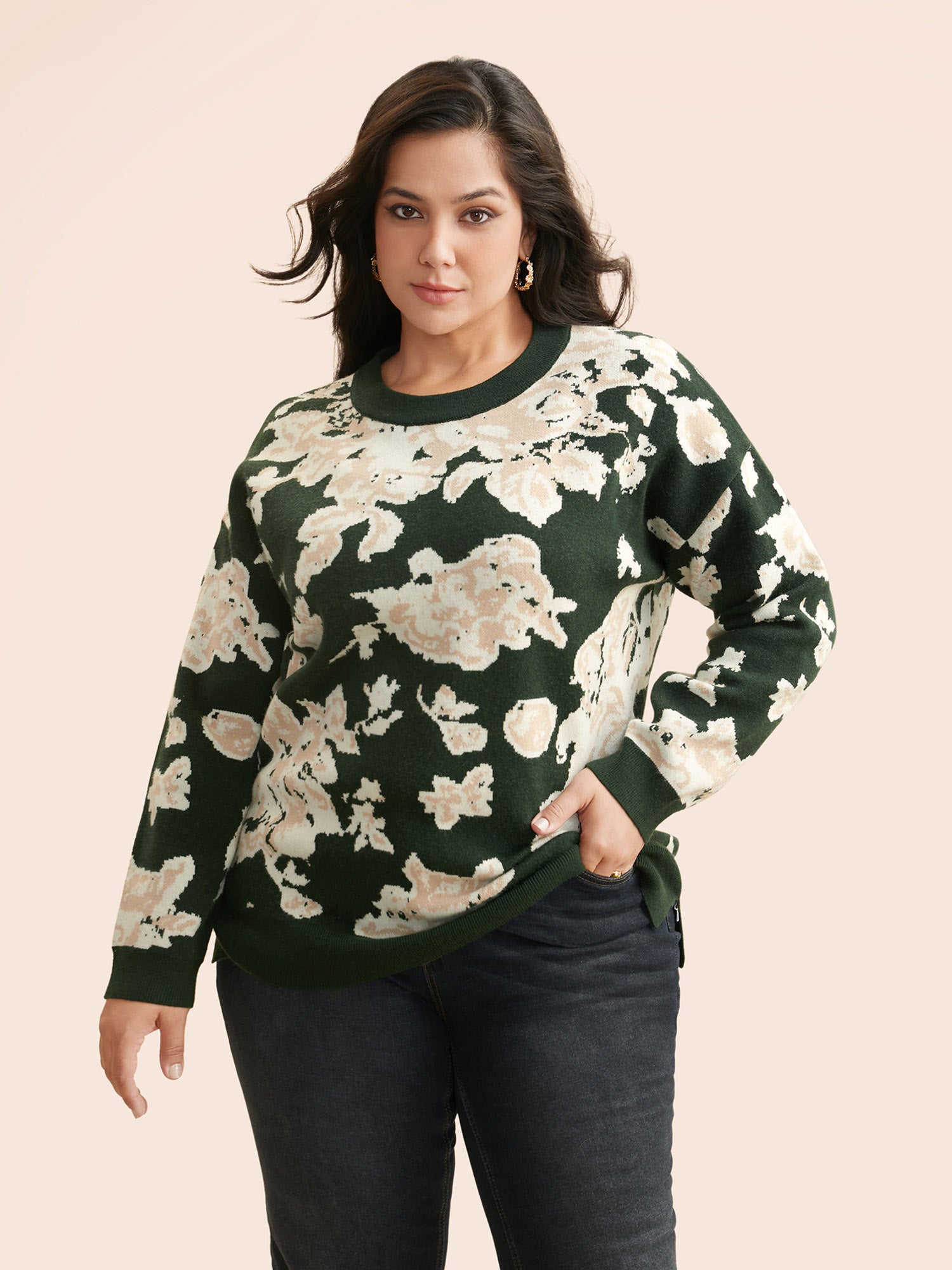 Supersoft Essentials Silhouette Floral Print Pullover