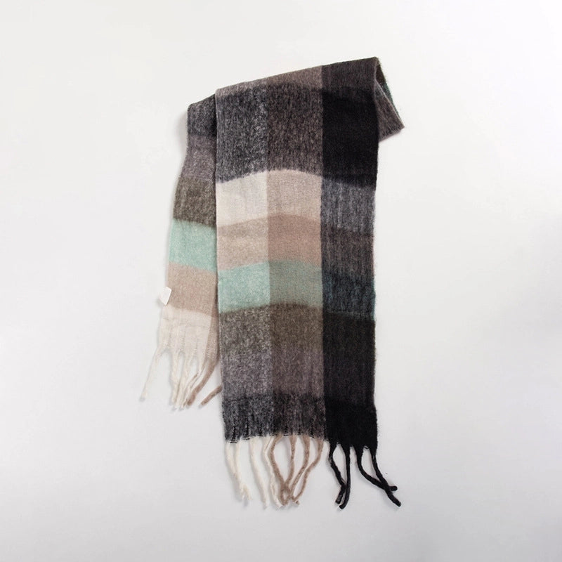 Women's Sweet Color Block Polyester Scarf